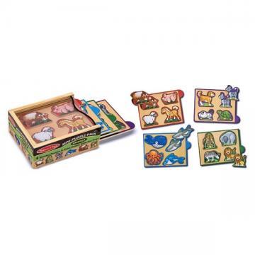 Melissa&amp;Doug - Cutie cu minipuzzle - Animale - Pret | Preturi Melissa&amp;Doug - Cutie cu minipuzzle - Animale