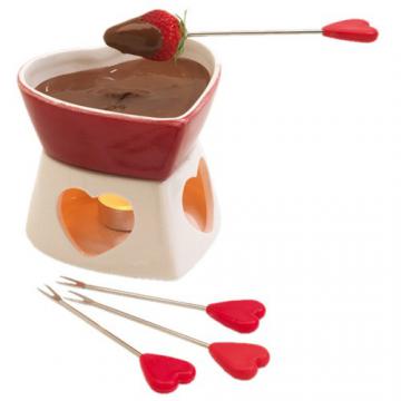 Set fondue, in forma de inimioara - Pret | Preturi Set fondue, in forma de inimioara