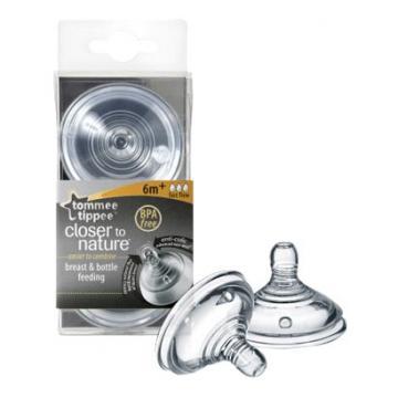 Tommee Tippee - Closer to Nature Tetina cu 1 orificiu - flux rapid x 2 - Pret | Preturi Tommee Tippee - Closer to Nature Tetina cu 1 orificiu - flux rapid x 2