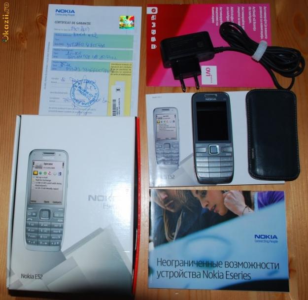 Nokia E52 pachet full + husa originala 1 an garantie - Pret | Preturi Nokia E52 pachet full + husa originala 1 an garantie
