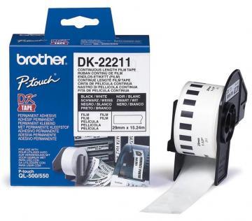 BROTHER Banda continua laminata 29mm x 15.24m negru/alb DK22211 - Pret | Preturi BROTHER Banda continua laminata 29mm x 15.24m negru/alb DK22211