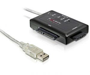 Adaptor portabil USB 2.0 la SATA 22 pini/16 pini/13 pini, Delock 61825 - Pret | Preturi Adaptor portabil USB 2.0 la SATA 22 pini/16 pini/13 pini, Delock 61825