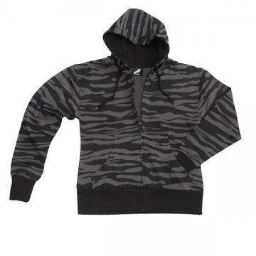 Hanorac Dama Tabu Zip-Hood Zebra Gri - Pret | Preturi Hanorac Dama Tabu Zip-Hood Zebra Gri