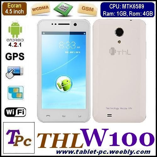 THL W100 quad Core - CPU MTK6589, Android 4.2.1, Ecran 4.5 inch, HD, Ram 1GB, Rom 4GB - Pret | Preturi THL W100 quad Core - CPU MTK6589, Android 4.2.1, Ecran 4.5 inch, HD, Ram 1GB, Rom 4GB