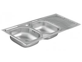 Chiuveta inox 2 cuve pentru blat 116x50 cm anticalcar cu preaplin - Pret | Preturi Chiuveta inox 2 cuve pentru blat 116x50 cm anticalcar cu preaplin