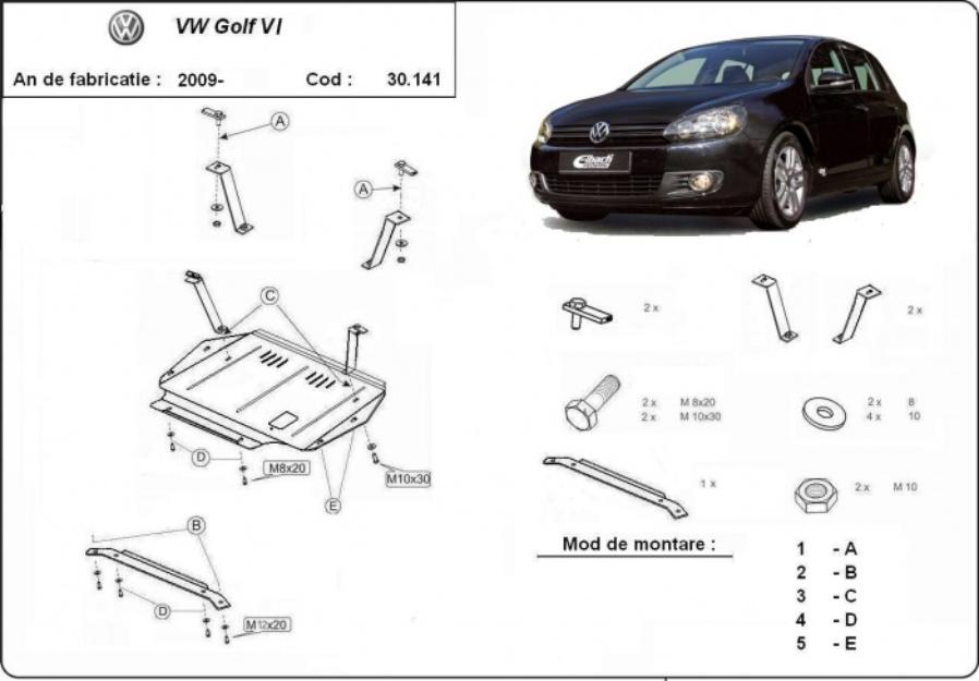 Scut auto metalic VW Golf 6 - Pret | Preturi Scut auto metalic VW Golf 6