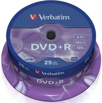 Verbatim DVD-R AZO, 16X, 4.7GB, Matt Silver Surface, 25 buc - Pret | Preturi Verbatim DVD-R AZO, 16X, 4.7GB, Matt Silver Surface, 25 buc