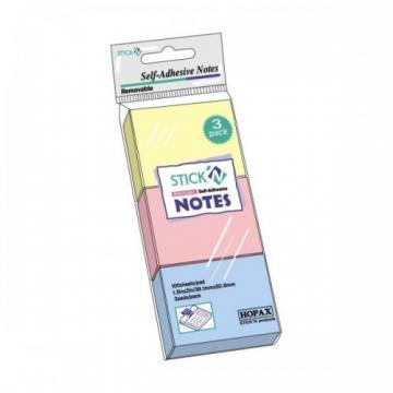 Stick notes 38 x 51 mm, 3 x 100 buc/set, HOPAX - 3 culori pastel - Pret | Preturi Stick notes 38 x 51 mm, 3 x 100 buc/set, HOPAX - 3 culori pastel