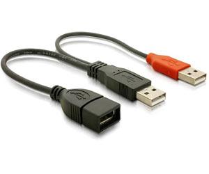 Cablu USB 2.0 Y alimentare 2 X A (T) - A (M), 65306 - Pret | Preturi Cablu USB 2.0 Y alimentare 2 X A (T) - A (M), 65306
