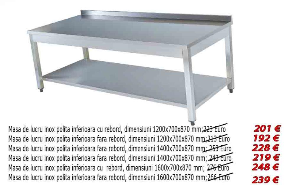 Mese inox de lucru profesionale - Pret | Preturi Mese inox de lucru profesionale