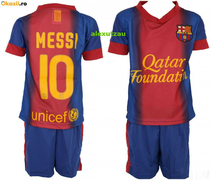 Compleu sort + tricou copii 4-14 ani fc barcelona messi - Pret | Preturi Compleu sort + tricou copii 4-14 ani fc barcelona messi