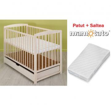 Mamo Tato - Patut din lemn Maja Beige + Saltea CocosÂ  - Pret | Preturi Mamo Tato - Patut din lemn Maja Beige + Saltea CocosÂ 