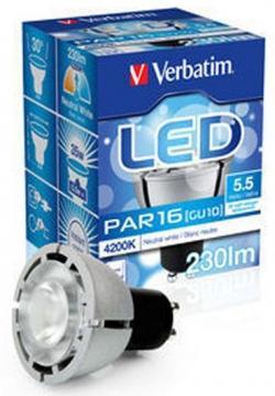 Bec tip LED PAR16 GU10, 5.5W, 4200K, 230 lumeni, Verbatim (52024) - Pret | Preturi Bec tip LED PAR16 GU10, 5.5W, 4200K, 230 lumeni, Verbatim (52024)