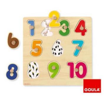 Puzzle din lemn Goula - Sa numaram pana la 10 - Pret | Preturi Puzzle din lemn Goula - Sa numaram pana la 10