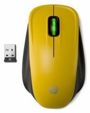 Mouse wireless laser Comfort, scroll 4D, 5 butoane, negru/galben, USB, HP, XV422AA - Pret | Preturi Mouse wireless laser Comfort, scroll 4D, 5 butoane, negru/galben, USB, HP, XV422AA