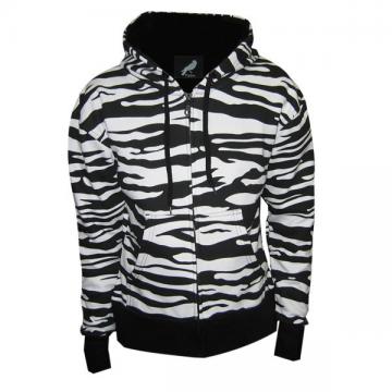 Hanorac Dama Tabu Zip-Hood Zebra Alb - Pret | Preturi Hanorac Dama Tabu Zip-Hood Zebra Alb