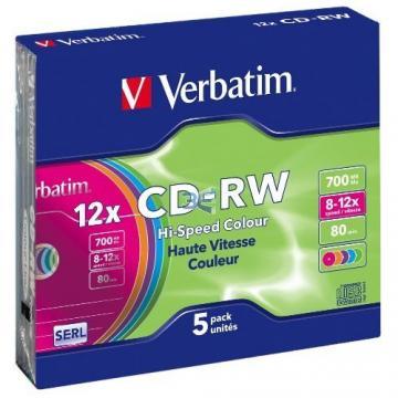 Verbatim CD-RW SERL 12X 700MB, Bulk 5 x - Pret | Preturi Verbatim CD-RW SERL 12X 700MB, Bulk 5 x