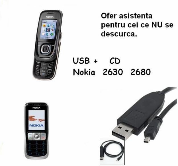 Vand cablu date NOKIA 2630 , 2680 slide + CD - Pret | Preturi Vand cablu date NOKIA 2630 , 2680 slide + CD
