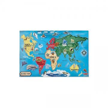 Melissa &amp; Doug - Puzzle de podea Harta Lumii / World Map - Pret | Preturi Melissa &amp; Doug - Puzzle de podea Harta Lumii / World Map