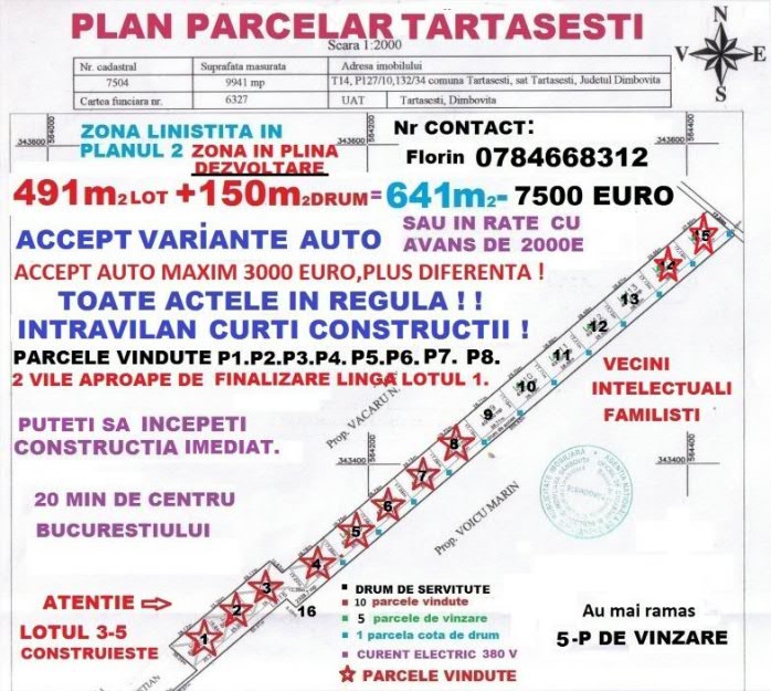 Teren intravilan, 641mp, Tartasesti, 20 km Bucuresti - Pret | Preturi Teren intravilan, 641mp, Tartasesti, 20 km Bucuresti