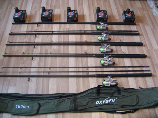 Set 5 Lansete 3 Metri din 2 bucati + 5 Mulinete + Rod Pod Full - Pret | Preturi Set 5 Lansete 3 Metri din 2 bucati + 5 Mulinete + Rod Pod Full