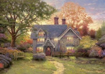 Puzzle Schmidt 1000 Thomas Kinkade : Gingerbread cottage - Pret | Preturi Puzzle Schmidt 1000 Thomas Kinkade : Gingerbread cottage