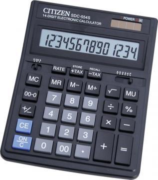 Calculator Citizen SDC-554S, 14 digiti, dual power - Pret | Preturi Calculator Citizen SDC-554S, 14 digiti, dual power