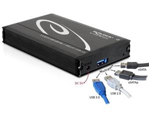 Rack extern 2.5 inch HDD SATA la Multiport USB 3.0 + eSATAp, Delock 42492 - Pret | Preturi Rack extern 2.5 inch HDD SATA la Multiport USB 3.0 + eSATAp, Delock 42492