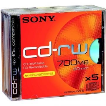Sony CD-RW 700MB Jewel Case, pachet 5 buc. - Pret | Preturi Sony CD-RW 700MB Jewel Case, pachet 5 buc.