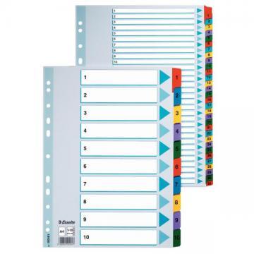 Separatoare cu index color laminat Esselte, Ian-Dec - Pret | Preturi Separatoare cu index color laminat Esselte, Ian-Dec
