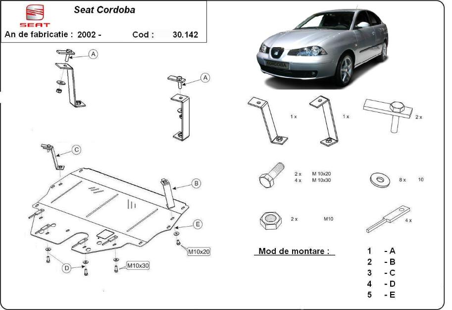 Scut motor metalic Seat Cordoba - Pret | Preturi Scut motor metalic Seat Cordoba