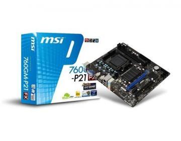 Placa de baza MSI  AMD 760 AM3+,AMD760G+SB710,4DDRIII,512MB,1PCI-E 16,1PCI-E 1,1PCI,4SATAII,10/100LAN,APS,VGA,uATX  MSI 760GM-P21 (FX) - Pret | Preturi Placa de baza MSI  AMD 760 AM3+,AMD760G+SB710,4DDRIII,512MB,1PCI-E 16,1PCI-E 1,1PCI,4SATAII,10/100LAN,APS,VGA,uATX  MSI 760GM-P21 (FX)