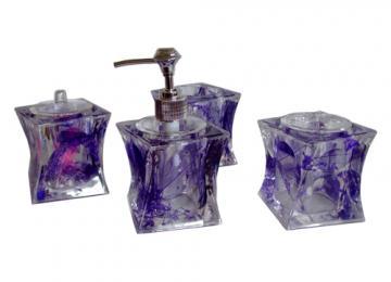 Set de baie 4 piese, violet - Pret | Preturi Set de baie 4 piese, violet