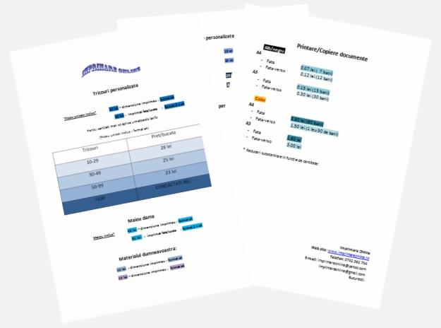 Tipografie - Pret | Preturi Tipografie