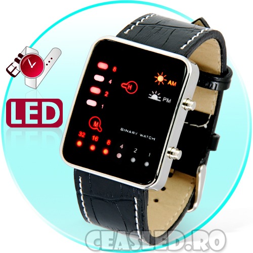 Ceas de mana Singularity, led-uri rosii, binar, binary watch, barbatesc/dama. Nou - Pret | Preturi Ceas de mana Singularity, led-uri rosii, binar, binary watch, barbatesc/dama. Nou