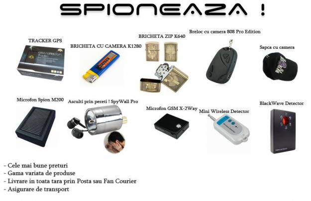 aparatura de spionaj sisteme de bruiaj GSM microfoane distanta infinita gps track urmarir - Pret | Preturi aparatura de spionaj sisteme de bruiaj GSM microfoane distanta infinita gps track urmarir