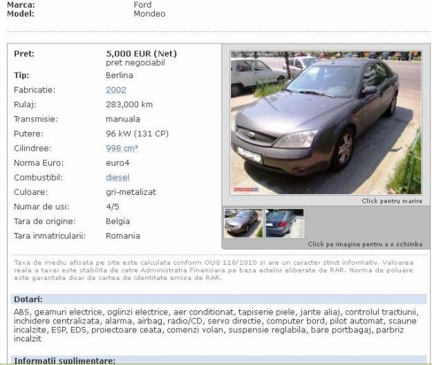 Vand Ford Mondeo Ghia - Pret | Preturi Vand Ford Mondeo Ghia