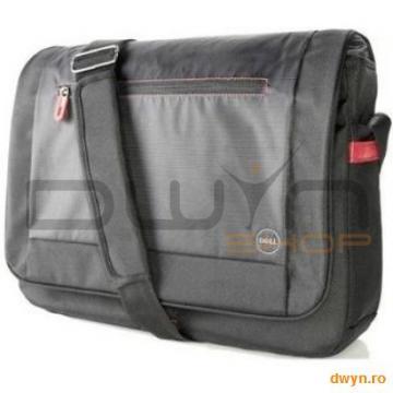Geanta Notebook 15.6" City Wear Messenger Nylon Black with subtle red accents 460-11646 - Pret | Preturi Geanta Notebook 15.6" City Wear Messenger Nylon Black with subtle red accents 460-11646