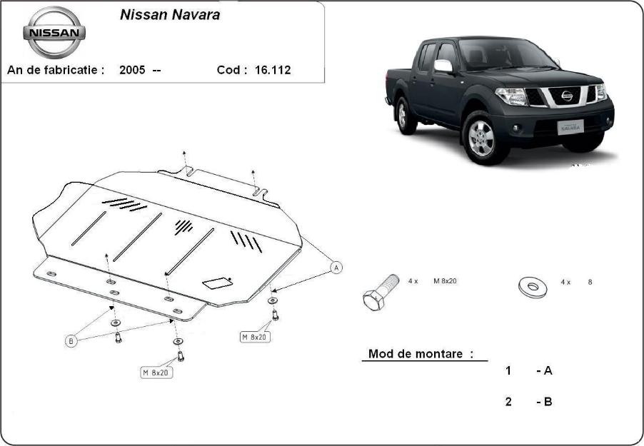 Scut motor metalic Nissan Navara - Pret | Preturi Scut motor metalic Nissan Navara