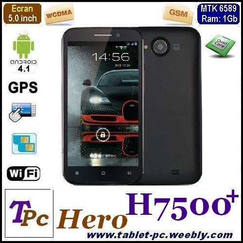 Hero H7500 + Quad Core - CPU MTK6589, ecran 5.0 inch, IPS, HD, Android 4.1, Ram 1Gb, duals - Pret | Preturi Hero H7500 + Quad Core - CPU MTK6589, ecran 5.0 inch, IPS, HD, Android 4.1, Ram 1Gb, duals