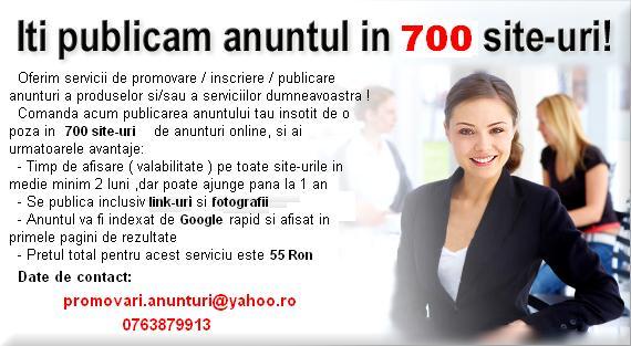 Postam anuntul tau in 700 site-uri ! - Pret | Preturi Postam anuntul tau in 700 site-uri !