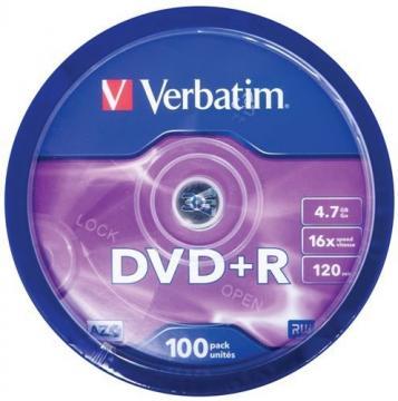 Verbatim DVD+R AZO, 16X, 4.7GB, Matt Silver Surface, 100 buc - Pret | Preturi Verbatim DVD+R AZO, 16X, 4.7GB, Matt Silver Surface, 100 buc
