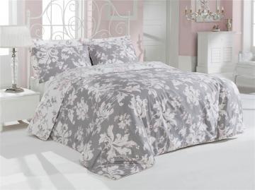 Lenjerie de pat satin Issimo Rosy gri 2 persoane - Pret | Preturi Lenjerie de pat satin Issimo Rosy gri 2 persoane