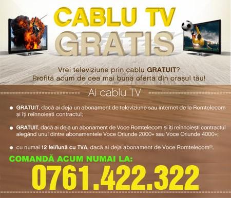 Cablu tv gratis de la romtelecom in mioveni - Pret | Preturi Cablu tv gratis de la romtelecom in mioveni