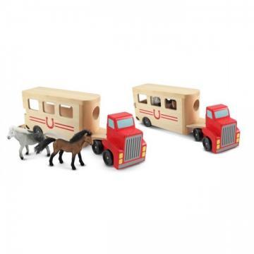 Melissa and Doug - Camion Transportor de Cai cu Remorca - Pret | Preturi Melissa and Doug - Camion Transportor de Cai cu Remorca