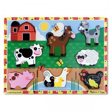 Melissa Doug puzzle lemn in relief animale de ferma - Pret | Preturi Melissa Doug puzzle lemn in relief animale de ferma