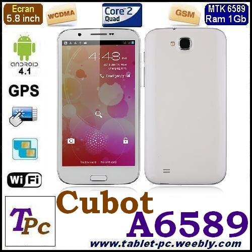 Cubot A6589 Quad Core- CPU MTK6589 - 1.2Ghz, Android 4.1, ecran 5.8 inch, Ram 1Gb - Pret | Preturi Cubot A6589 Quad Core- CPU MTK6589 - 1.2Ghz, Android 4.1, ecran 5.8 inch, Ram 1Gb