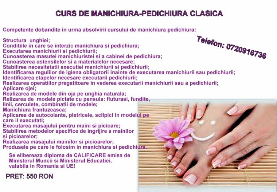 Curs de calificare manichiura-pedichiura clasica - Pret | Preturi Curs de calificare manichiura-pedichiura clasica