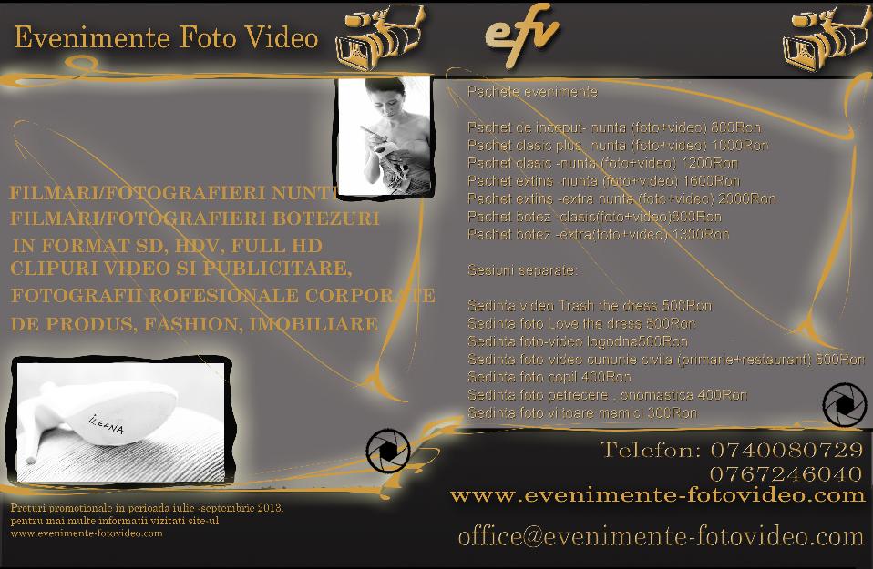 Evenimente Foto Video - Pret | Preturi Evenimente Foto Video