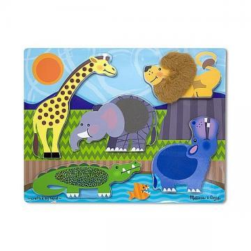 Melissa &amp; Doug - Puzzle lemn atinge si descopera Zoo - Pret | Preturi Melissa &amp; Doug - Puzzle lemn atinge si descopera Zoo